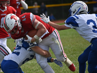 plowing through the defenders