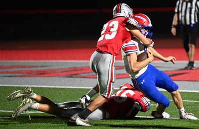 stands up the runner