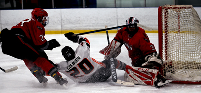 crashes into the net