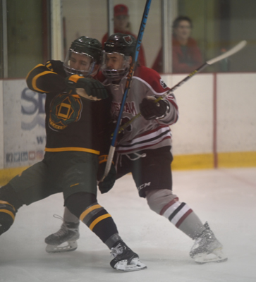 rides into the boards