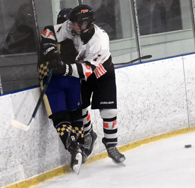 hard hit into the boards