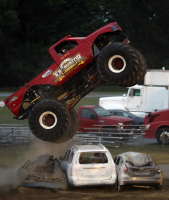 launches over van stack