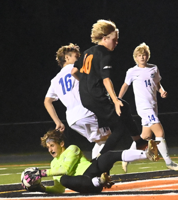 crashing on the ball