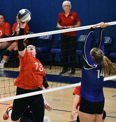 spike over the defender